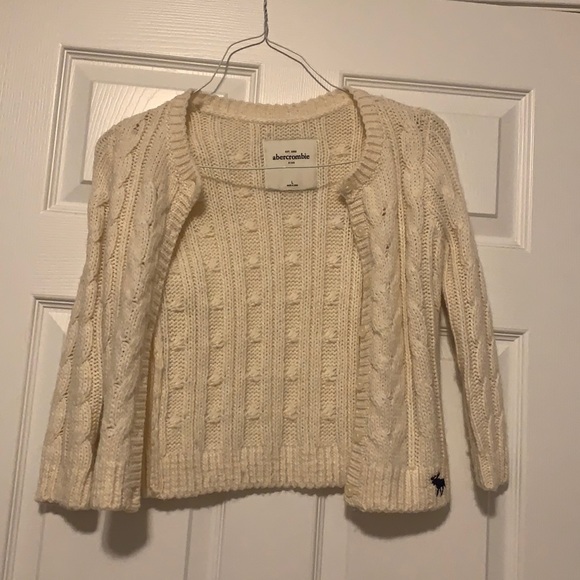 CREAM ABERCROMBIE CARDIGAN - Picture 1 of 2